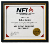 NFI Wood Burning Specialist certificate